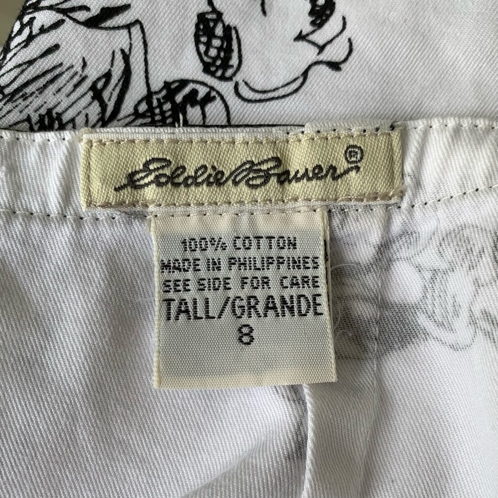 •Eddie Bauer•Black/White Floral A-Line Skirt-Size8 - Picture 2 of 9